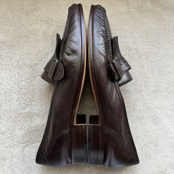 S. Maria Hand Made Shoes of Class Brown Buttery Leather Loafers Men 8.5 D Tassle - Picture 4 of 16